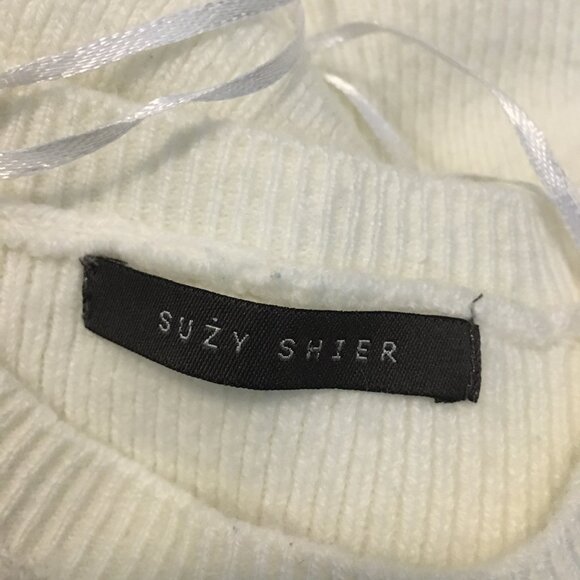 Vintage Y2K Off White Knit Peplum Style Sweater - Picture 3 of 10